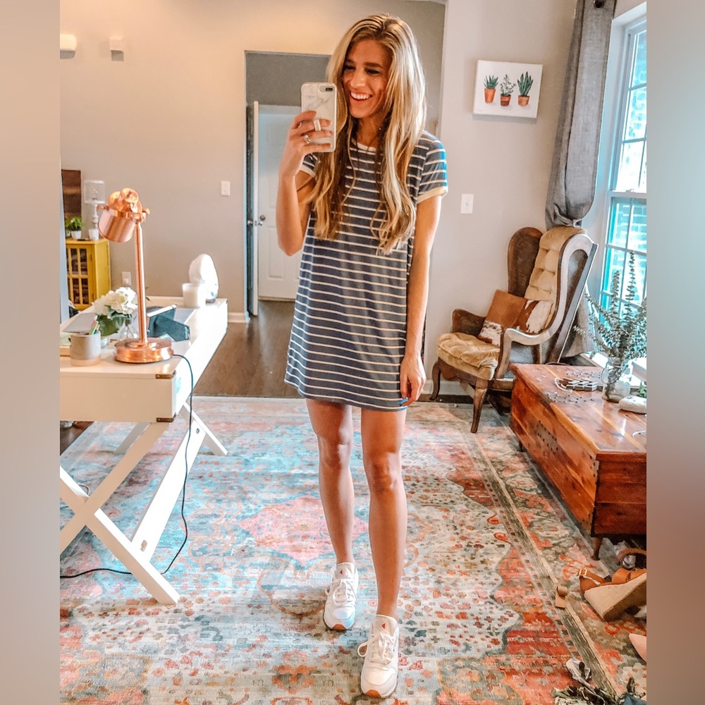 BUNDLE NWT Small Pink Lily Striped Pink and Blue T-Shirt Dresses